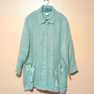 Vintage On The Rocks California Cotton Woven Art to Wear Hand Painted Shirt XL